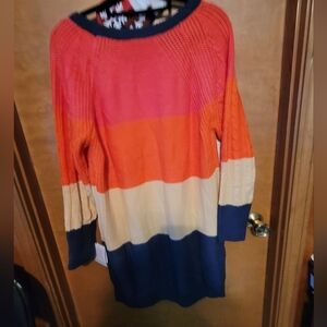 Colorful Striped Women's Sweater Dress